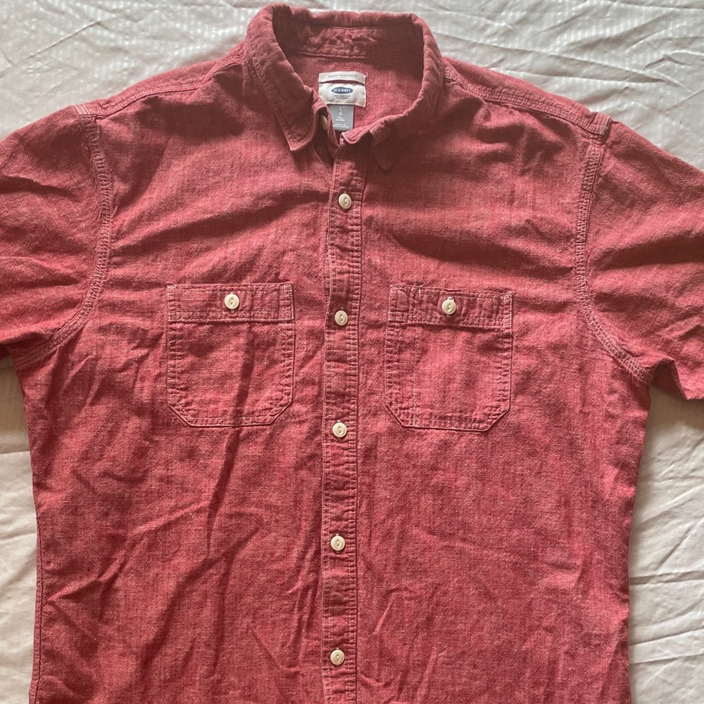Old Navy Men's Brick Red Button Down Shirt